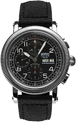 BWC Swiss Herren Uhr Chronograph Automatik mit Leder Armband 207715012