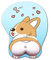 Foulrog Tapis de souris 3D avec repose-poignet, ergonomique en gel de silicone doux, motif chien Corgi mignon pour PC et ordinateurs portables (bleu)