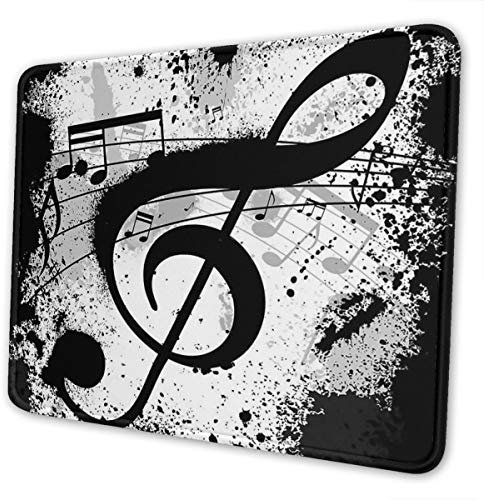 Tapis de souris avec bords cousus en caoutchouc antidérapant pour ordinateur portable, bureau et maison 10 x 12 inch Note de musique.