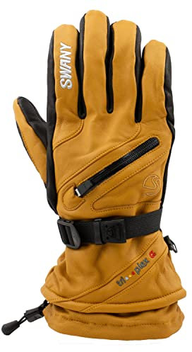 Swany Herren X-Cell 2.1 Sport Feuchtigkeitstransport Schnelltrocknend Warm Langlebig Flexibel Leder Winterhandschuhe Segale Large