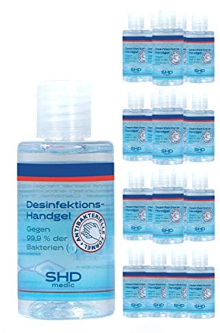 SHD HOMEPACK Desinfektionsmittel für Hände Desinfektionsgel 60ml - Hand Desinfektion Home - tötet 99,9% behüllte Viren und Bakterien - BAuA registriert N-98148, Transparent, Gel 20x je 60ml