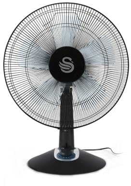 Swan SFA23022N Silence 12 Inch Desk Fan with Turbo Function, 2 Speed Settings, Quiet Cooling, 60W, Black
