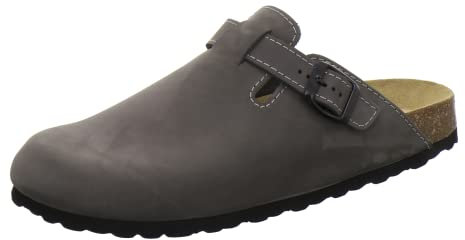 AFS-Schuhe 3900 Herren Clogs, Bequeme Hausschuhe für Männer, Pantoffeln aus Leder, Made in Germany (46 EU, Stone Nubuk)