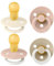 BIBS Colour Schnuller 4er-Pack, BPA-frei. 2 stück im Dunkeln Leuchtende, Kirschform Nippel. Naturkautschuk/Latex, Hergestellt in Dänemark. 18+ Monate (4er Pack), Blush Glow Mix