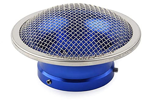 FSFY Tazza filtro aria moto con rete, 50mm/2 Filtro aria carburatore Coppa tromba Imbuto Velocity Stack CNC Lega di alluminio blu per PWK 21mm 28mm 30mm, PE 28mm, 30mm Carb