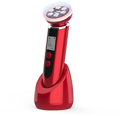 XIDIT Gesichtsdampfer Nano Ionic Hot Mist Gesichtsdampfer Home Sauna Spa Gesicht Luftbefeuchter Zerstäuber für Damen Herren Rot