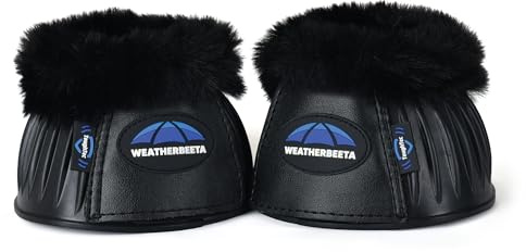 WeatherBeeta Tough-Tec Prime Fleece Trim Rubber Bell Boots, Black/Black, Medium