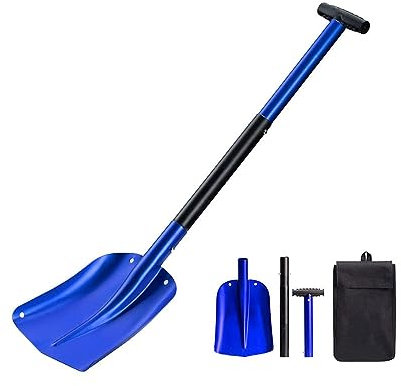 Lixada Kit de pelle à neige télescopique portable pour le sport, pelle de camping, outil de déneigement