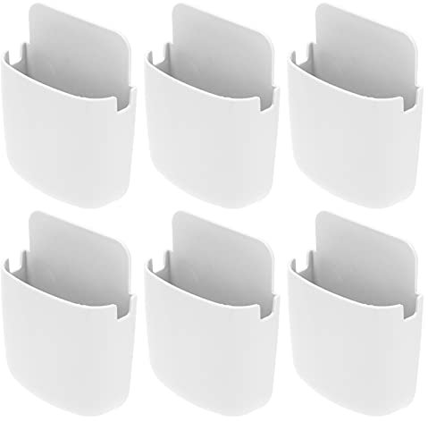 6 Set Portatelecomando Portaoggetti per Telefono Montato a Parete Organizzatore per Uso Scolastico Sul Comodino Domestico Organizzazione del Telecomando (Bianco)