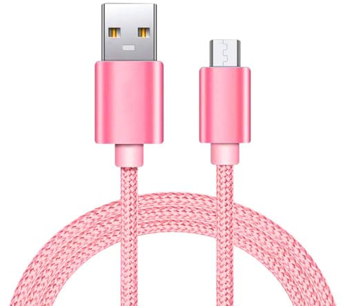 MOBISTAR Micro USB Cable 1M, Android USB to Micro 2.4 Cable Nylon Braided Tangle-Free Micro Charging Cable For Samsung S7/S6/S5, Motorola, Nokia, Sony, PS4 (1M, Pink)