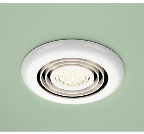 HIB Turbo White Bathroom Inline Extractor Fan with Warm White LED Light - 34000