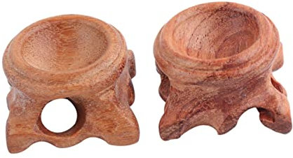 HOMSFOU 2PCS wooden base Crystals Sphere Holder gemstone stand wooden planter stool Orb Egg Base Decorative Crystal Sphere wood display stand Glass Ball Stand egg tray solid wood Bamboo