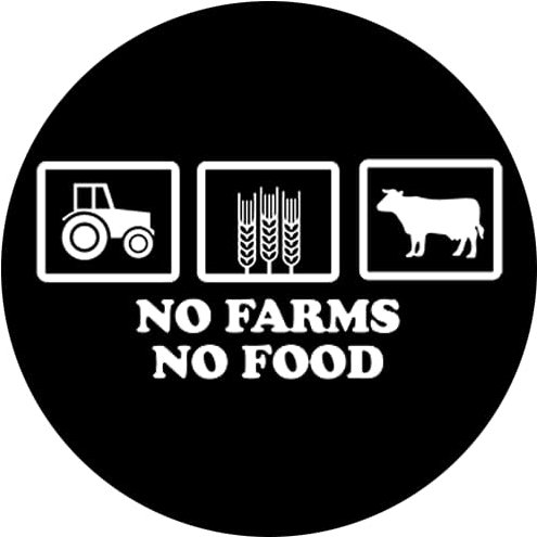 Sammys Shirt Store No Farms No Food Bauer Landwirt Aufkleber 4,5 cm