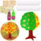 CLEOPATRE – Kit Arbre des 4 Saisons – Lot de 30 Arbres en Carton à Décorer, 1904 Gommettes, 2 Peintures Acryliques – Loisirs Créatifs Enfant