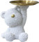 BLOOOK Statue Skulptur,Bär Figur Dekorative Tablett,Bären Skulpturen mit Dekotablett,Teddy Bär Deko Figuren Schlüsselschale,Dekoschale für Dessert Kosmetik Schmuck Kerzen (Weiß)