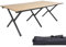 Grafner XXL Campingtisch in Holzoptik klappbar, 118 x 58 x 43 cm, niedrige Ausführung, kleines Packmaß mit Tasche, stabil und tragbar, bis 50 kg, Carbonstahl, Rolltisch Klapptisch Picknick Tisch Holz