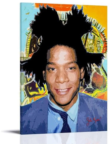 GAJUYL Jean-Michel Basquiat Poster, Graffiti-Kunst-Serie, Poster, Straßenkunst, ohne Titel, Leinwanddruck, dekoratives Gemälde (9210), Rahmen, 60 x 90 cm