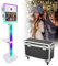 Fotoautomat mit Touchscreen – tragbare Selfie-Station, DSLR-Kamerakabine zum Mieten für Partys/Hochzeiten/Partys/Veranstaltungen – inkl. Flightcase und 15,6-Zoll-Bildschirm und Ringlicht und RGB-LEU