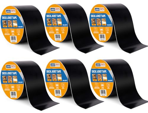 ADHES Butylband Dichtungsbänder 100mm x 15m, 6 Rollen Wetterbeständig und Wasserdicht, Deckbalkenband Dach Reparaturband, Ideal für Holzdecks, Balken, Dächer und den Außeneinsatz