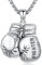 ROMANTICWORK Boxhandschuh Kette 925 Sterling Silber Handschuhe Anhänger Halskette Fitness Gym Sport Schmuck Geschenke für Herren Damen