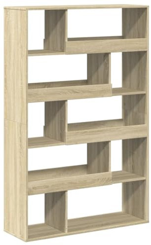 vidaXL Bücherregal, Raumteiler mit 10 Fächern, Wandregal für Wohnzimmer Büro, Standregal Raumtrenner Würfelregal, Sonoma-Eiche Holzwerkstoff