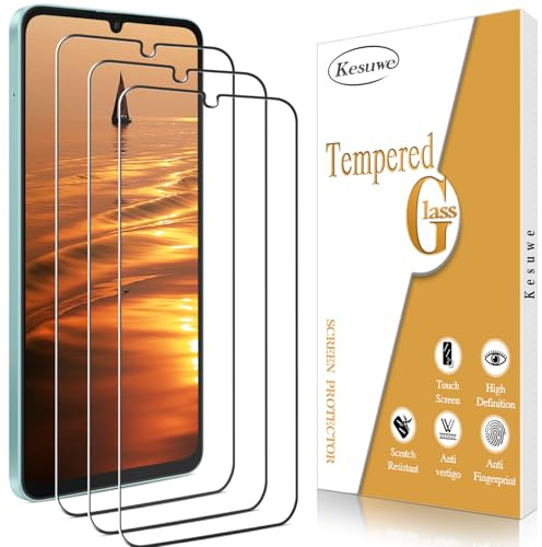 Kesuwe 3 Pièces Verre Trempé pour Samsung Galaxy A06, Anti Rayures | Dureté 9H Film Protection écran, Sans Bulles, HD Transparent, Ultra Résistant