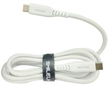 smilelink Cable PD 60 W USB-C to USB-C, 1.5M Nylon Braided Durable USB 2.0 fast charging type c cable flexible 1.5m For MacBook Pro,Samsung Galaxy, Huawei