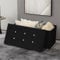 AKH HOUSEWARE 76 x 38cm Ottoman Storage Box with Lid Foot Bedside Stool for Bed Room, Living Room Furniture Velvet Storage Bench Toy Storage Box Ottoman Stool Seat (Black, 38 x 76 cm)