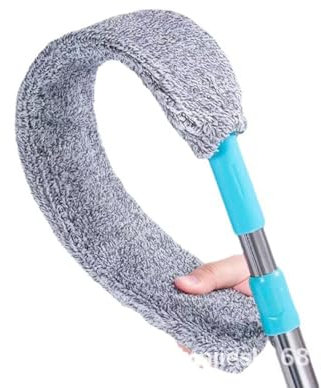 Einziehbarer Staubreiniger unter Geräten, Mikrofaser, Staubbürste mit Verlängerungsstange (91,4 bis 124,9 cm), Reinigungs-Staubwedel für Bett, hohe Decken, Möbel, Boden, Haushalt, Straße (grau,