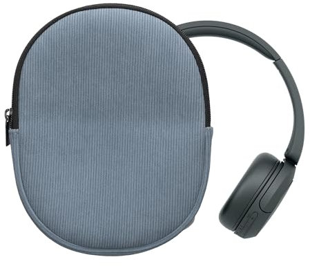 kwmobile Custodia Cuffie con Cerniera per Sony WH-CH520 / WH-CH510 / MDR-ZX110 - Cover Cuffie Gaming Wireless - in Velluto e Neoprene per Modello Over Ear -blu vintage