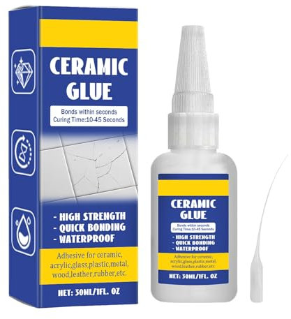 KOAHDE Colla Istantanea Extra Forte,Colla per Riparare Porcellana e Ceramica,Ceramica Super Forte, Plastica Extra,Attaccatutto,30ML