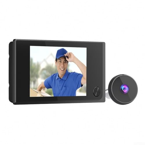 Filteilect Digital Door Viewer Camera with 3.5-Inch LCD Screen, 720P HD Video Doorbell, 120° Wide Angle, Zinc Alloy and Plastic Housing, Anti-Tamper Design for