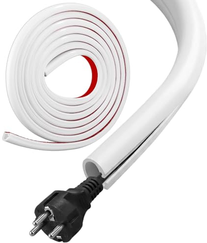 3 Mètres De Goulotte Passe Cable, Cache Cable, Cache Fil Electrique, pour Cables, Cache Fil Convient pour La Gestion des Câbles Muraux(15×10mm)