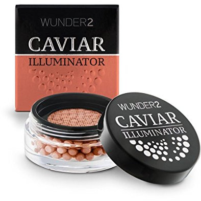 Wunder2 Caviar Illuminator Pinceau Highlighter Illuminateur Maquillage Teint, Coral Shimmer, 1 Unité