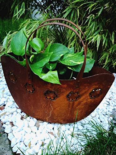 Zen Man Edelrost Schale Gartenplanzschale Gartendeko Rost Tasche Blumentopf Rost Handarbeit 46 * 16 * 46cm 031907-1