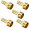 sourcing map 5pcs Raccord cannelé tuyau en laiton 8mm barbelé x 3/8 PT mâle Adaptateur connecteur
