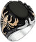 mysilverworld Herren-Ring aus massivem 925er-Sterlingsilber, Onyx-Stein, Skorpion-Figur, NA, Onyx