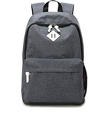 Jumper®Sac léger, Sac à Dos de Loisir imperméable pour Adolescent,Sac Scolaire décontracté pour Ordinateur Portable 14 Pouces (Gris foncé)