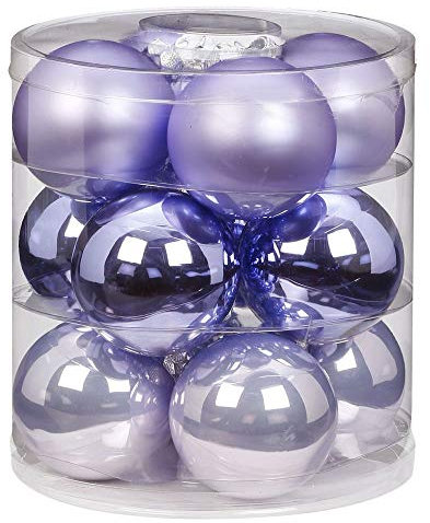 MAGIC Weihnachtskugeln Glas 8cm 12 STK. Christbaumkugeln Farbe: Dreamy Lilac (hell lila/Flieder/Glanz/matt)