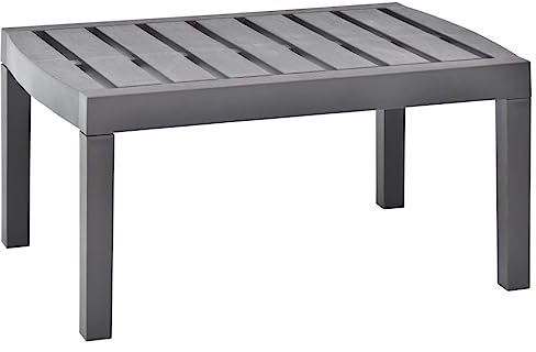 vidaXL Gartentisch Wetterbeständig Beistelltisch Teetisch Balkontisch Tisch Garten Couchtisch Kunststofftisch Mokka 78x55x38cm Kunststoff