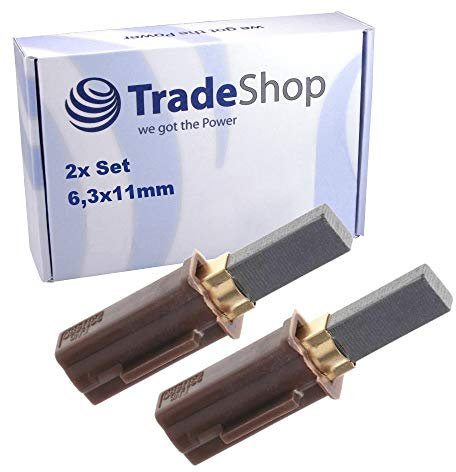 2 escobillas de carbón 2311480 para muchos motores eléctricos Ametek Lamb, aspiradoras, lavavajillas y dispositivos de limpieza comercial/carbón de motor 6,3 x 11 mm