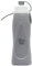 Irisana - Botella de Agua - 500 ml - Gris - Plegable - 11 x 6 x 10,5 cm - De Silicona y con Mosquetón - Ideal Camping, Gimnasio y Colegio - Modelo Bbo