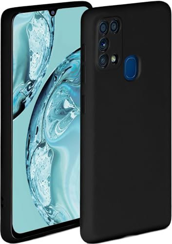 ONEFLOW Soft Case für Samsung Galaxy M31 Hülle aus Silikon mit Kameraschutz, Silikonhülle mit erhöhtem Schutz fürs Display, Backcover Schutzhülle, weiche Handyhülle, Schwarz