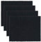 LINUM Uni 4-er Pack Tischsets 35x46 cm, 100% Gerippte Baumwolle, Abwaschbar, Schwarz