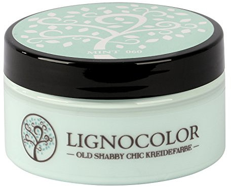 Lignocolor 100ml Kreidefarbe (Mint) Shabby Chic Lack Landhaus Stil Vintage Look Chalky finish