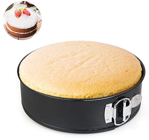 LinStyle Moldes Reposteria, Molde Desmontable 18 cm, Redondo Molde Tarta, Revestimiento Antiadherente Moldes para Pasteles, Ideal para Navidad, Cumpleaños, Boda, Hogar - Negro