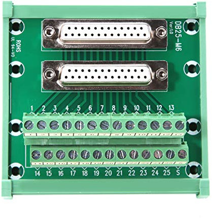 Klemmleisten-Platine, DIN-Schienenmontage-Schnittstellenmodul, DB25-M6 Doppelbuchsen-Kopf, DIN-Schienenmontage-Schnittstellenmodul, Klemmleistenleistenplatine