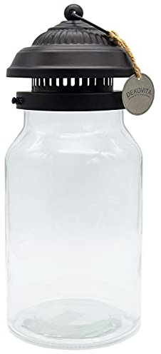 Dekovita Terrarium Glas mit Deckel - 5L Dekoglas Glas-Laterne Vase - 16x41cm Pflanzenglas DIY Flaschengarten