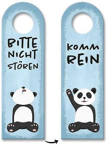Bitte nicht stören Türhänger aus Filz mit niedlichem Panda witziger Türanhänger mit Pandabär für Kinder und Junggebliebene Pandafans für das Kinderzimmer