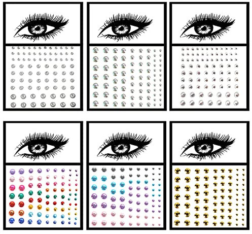 6 Blatter Gesicht Glitzersteine Festival Accessoires Nagel Blätt Steine Strasssteine Gesicht Selbstklebend Strasssteine Aufkleber Gesichtsschmuck Festival Zubehör Damen Must Haves